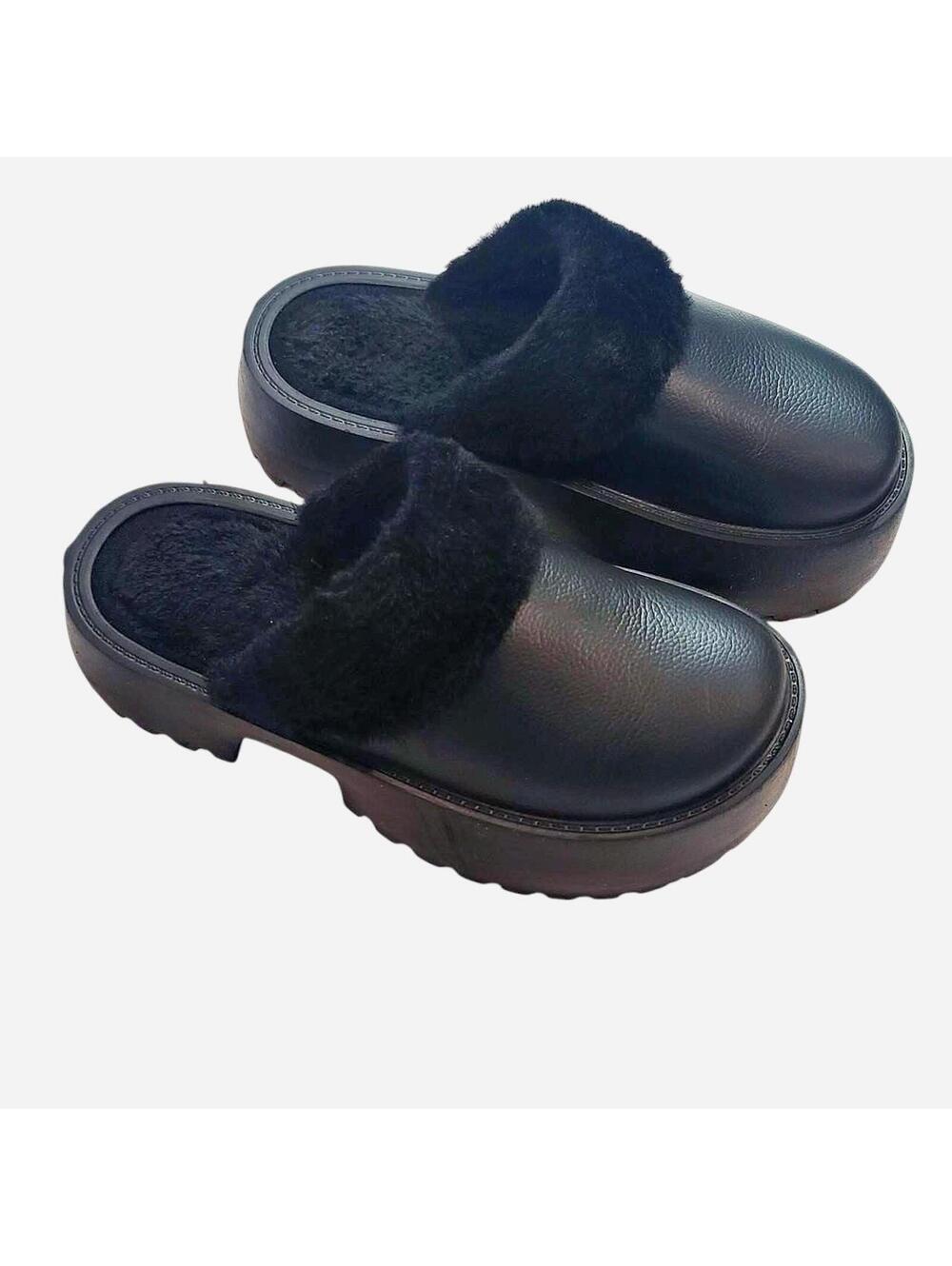 Chunky Platform Cozy Clogs - Size 8